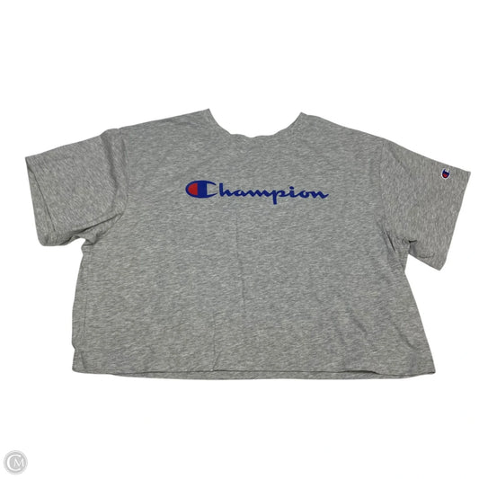 Athletic Top Short Sleeve By Champion In Grey, Size: Xl