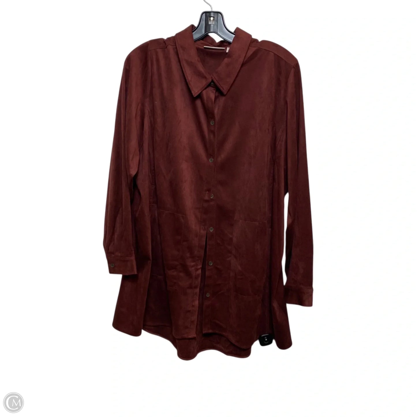Jacket Shirt By Susan Graver In Red, Size: 1x