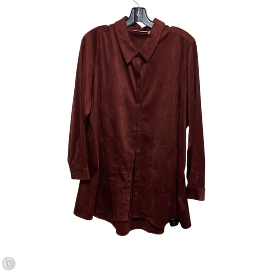 Jacket Shirt By Susan Graver In Red, Size: 1x