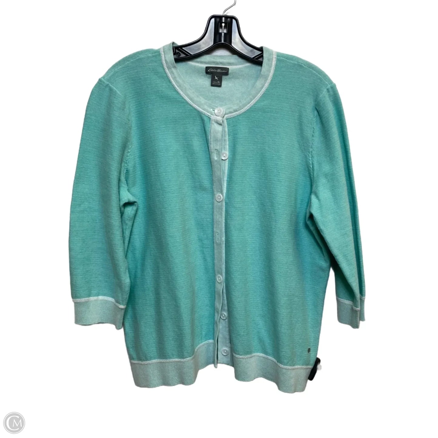 Top 3/4 Sleeve By Eddie Bauer In Green, Size: Xl