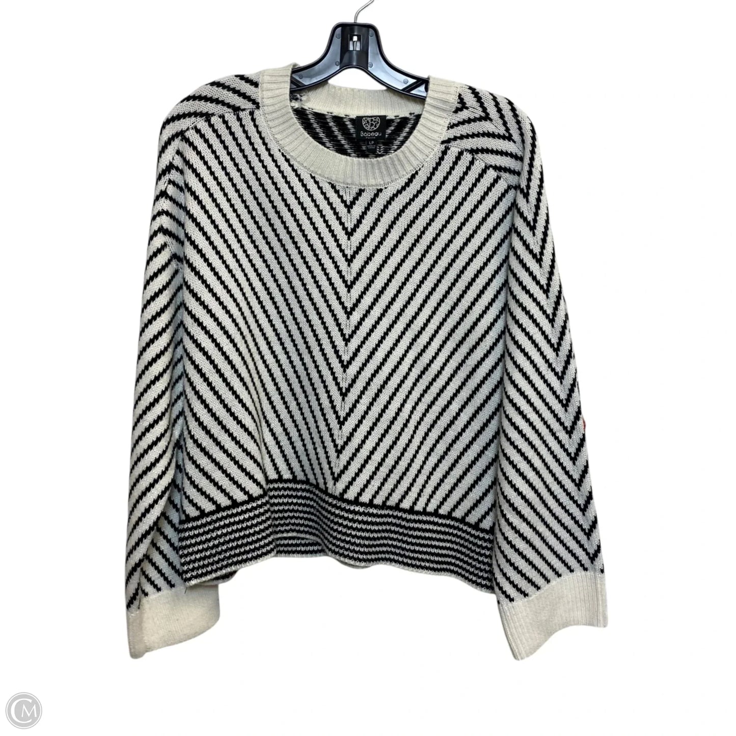 Sweater By Bobeau In Black & White, Size: Lp
