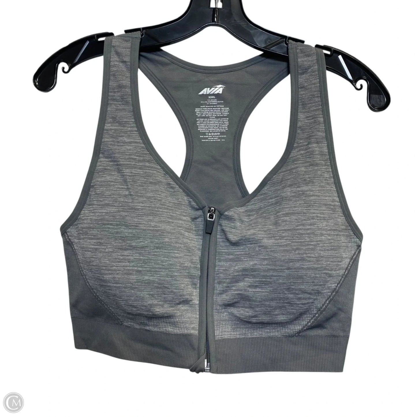 Athletic Bra By Avia In Grey, Size: Xxl