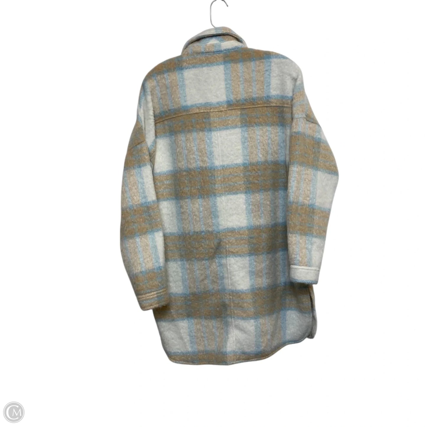 Jacket Shirt By Fashion Nova In Blue & Cream, Size: S