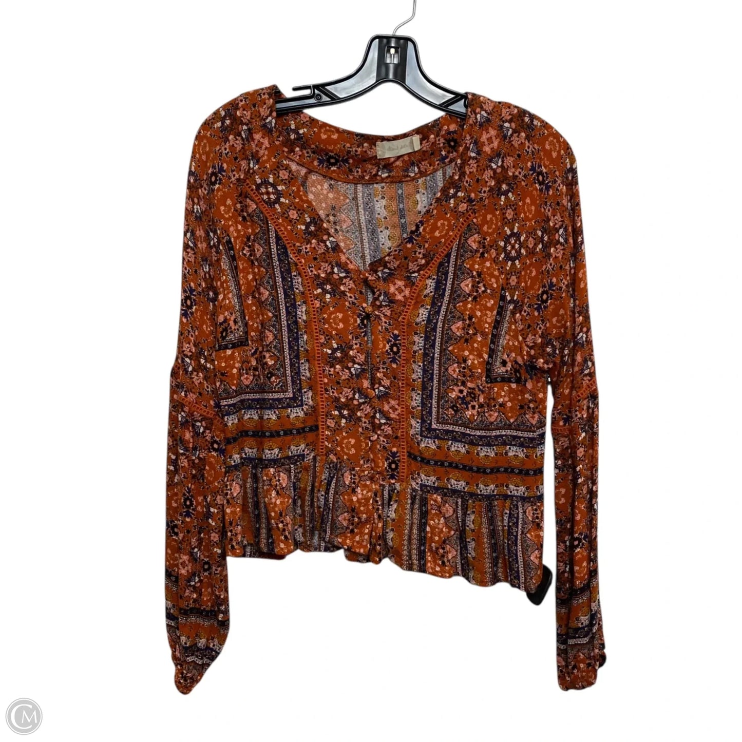 Top Long Sleeve By Altard State In Brown & Pink, Size: S