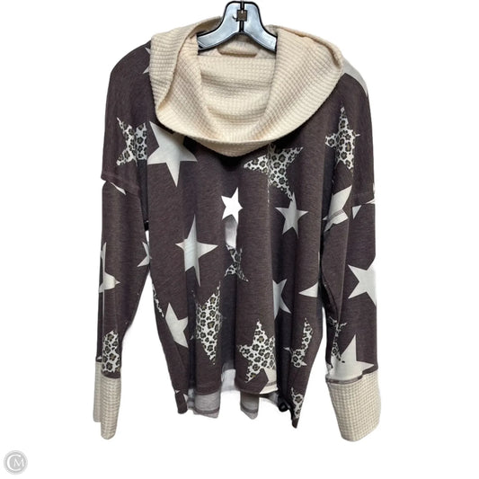 Top Long Sleeve By Cato In Purple & White, Size: L