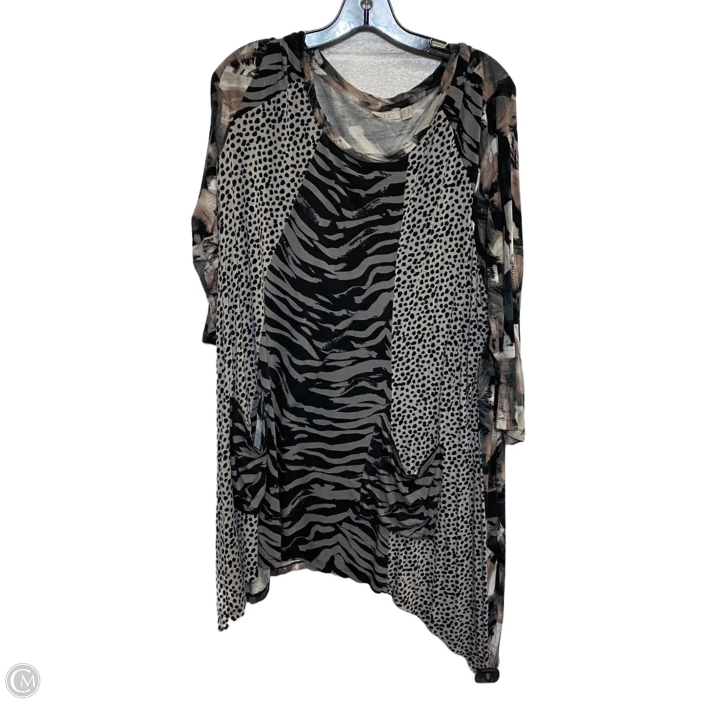 Top Long Sleeve By Logo In Grey, Size: 2x