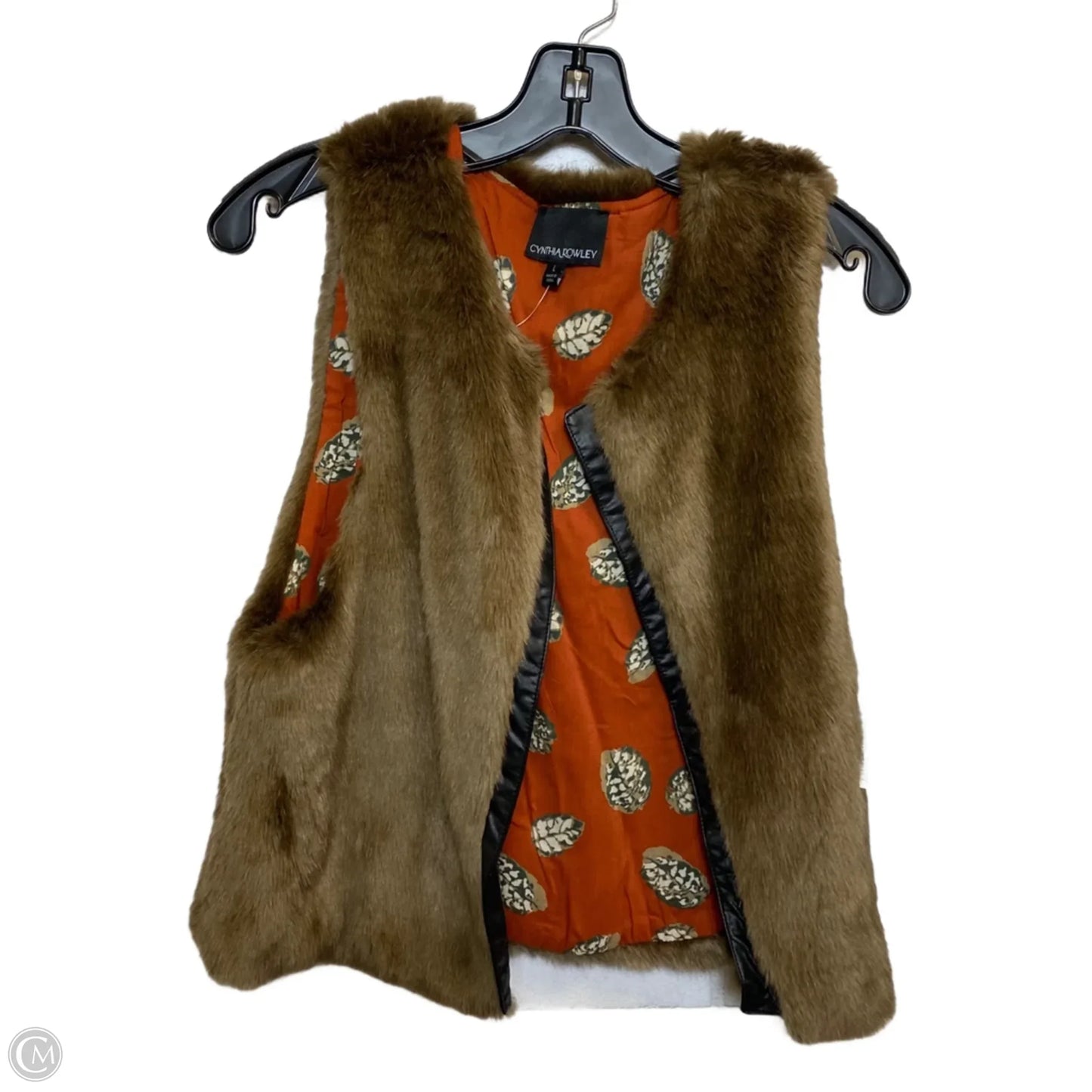 Vest Faux Fur & Sherpa By Cynthia Rowley In Brown, Size: L