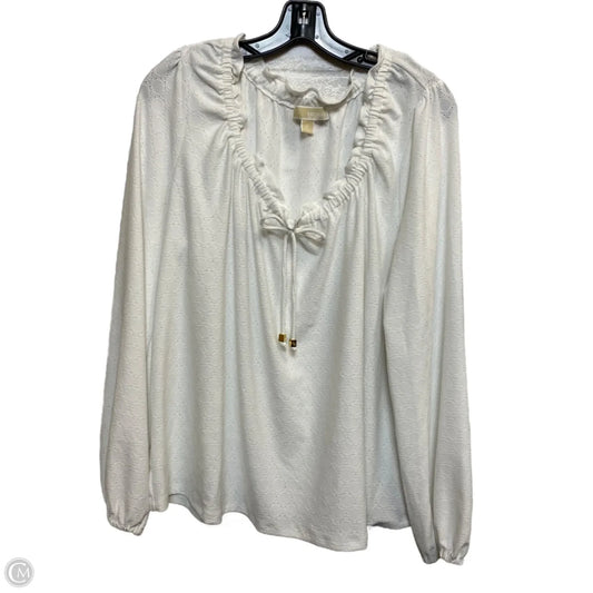 Top Long Sleeve Designer By Michael Kors In White, Size: Xl