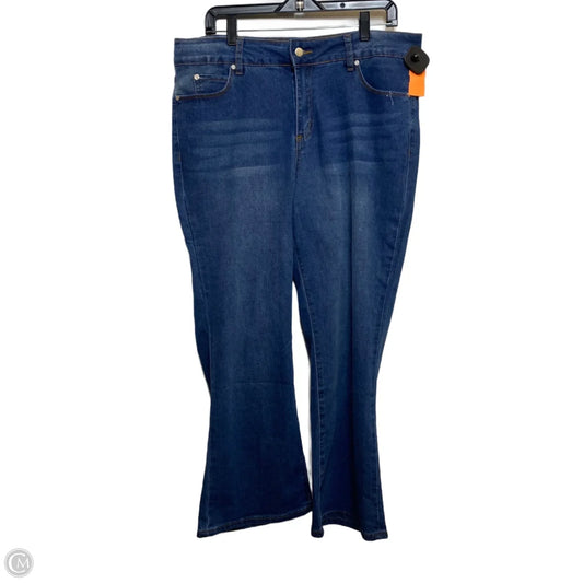 Jeans Straight By Tahari In Blue Denim, Size: 16