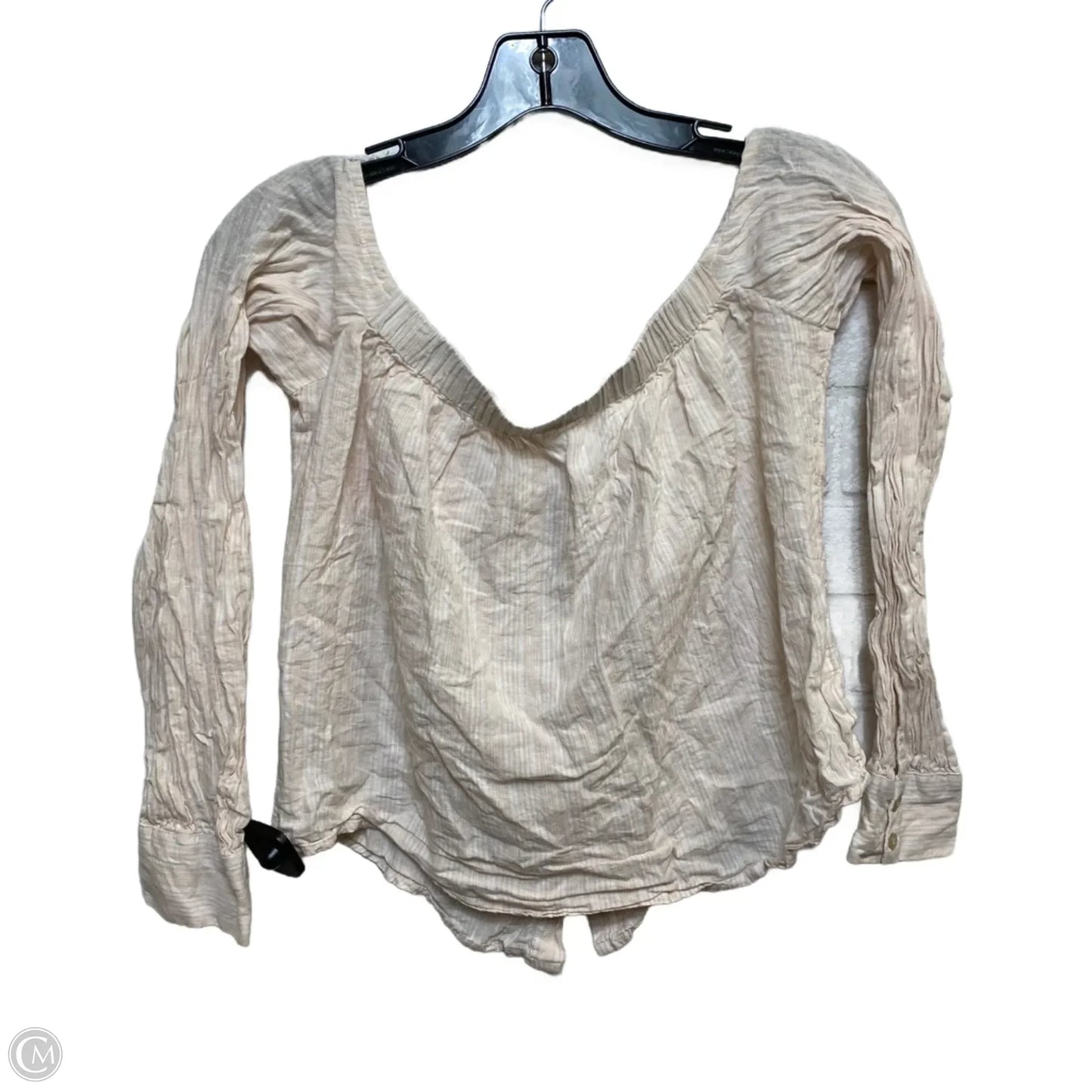 Top Long Sleeve By Free People In Pink & White, Size: Xs