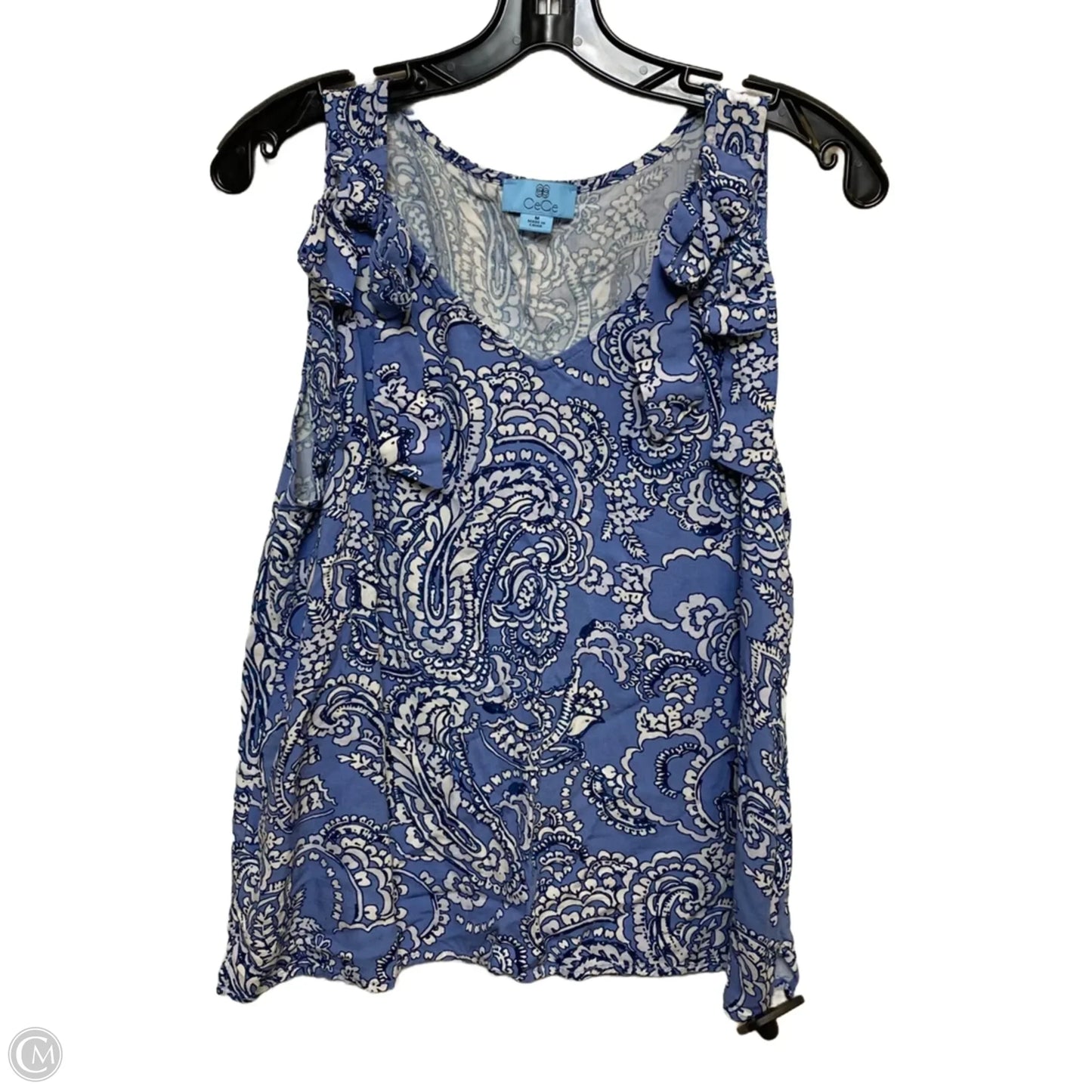 Top Sleeveless By Cece In Blue, Size: M