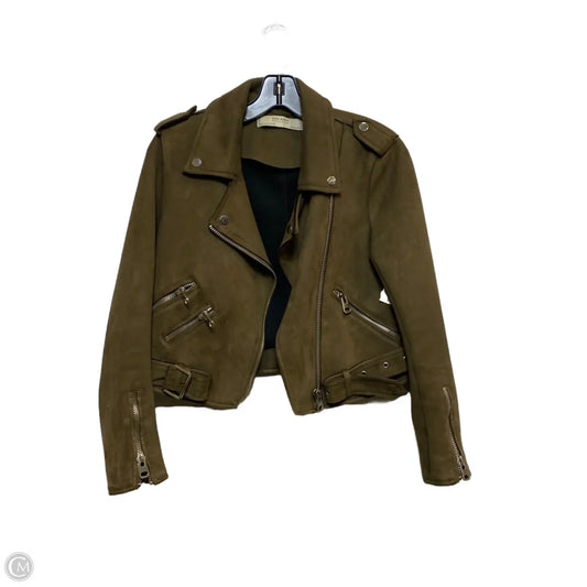 Jacket Moto By Zara Basic In Brown, Size: M