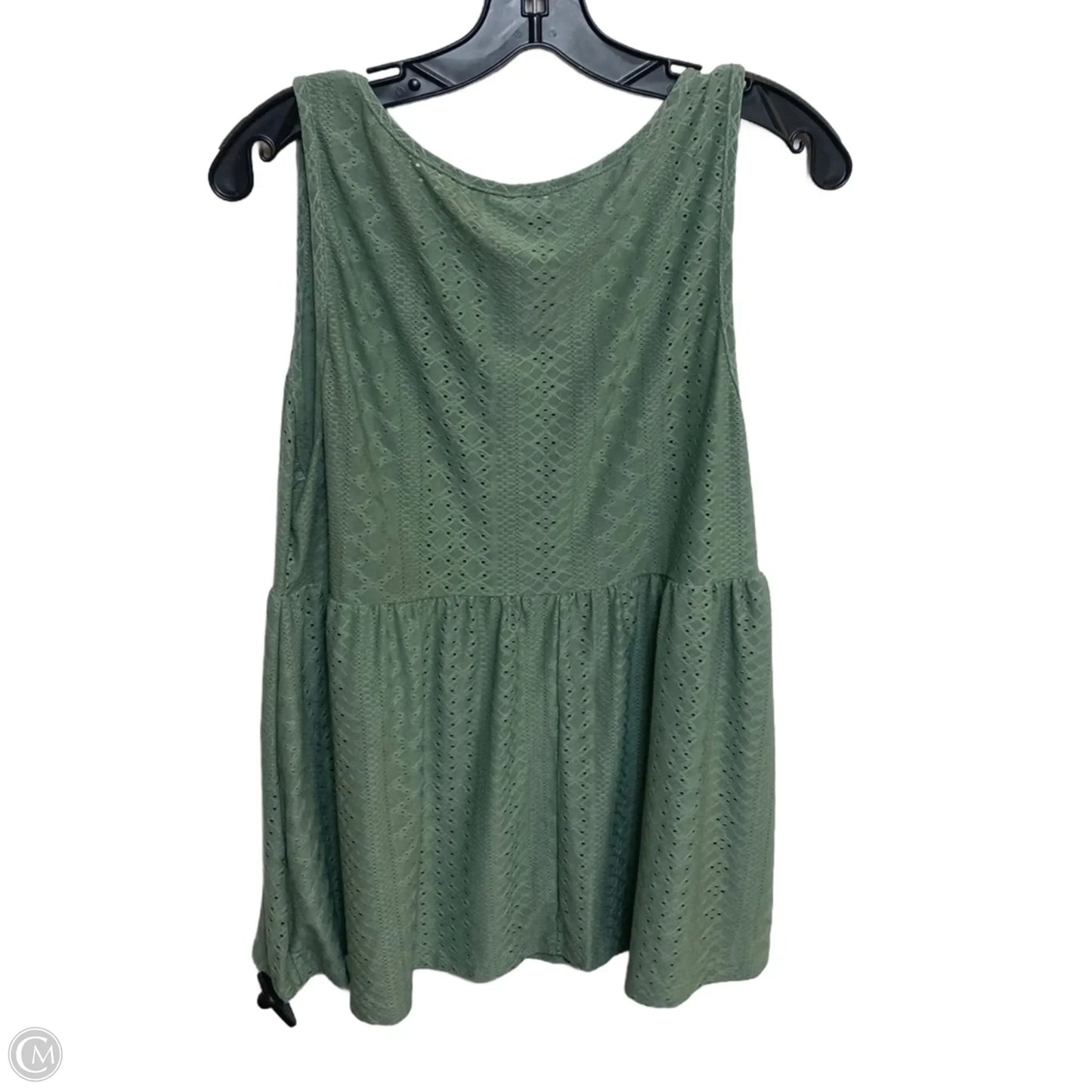 Top Sleeveless By Emery Rose In Green, Size: 1x