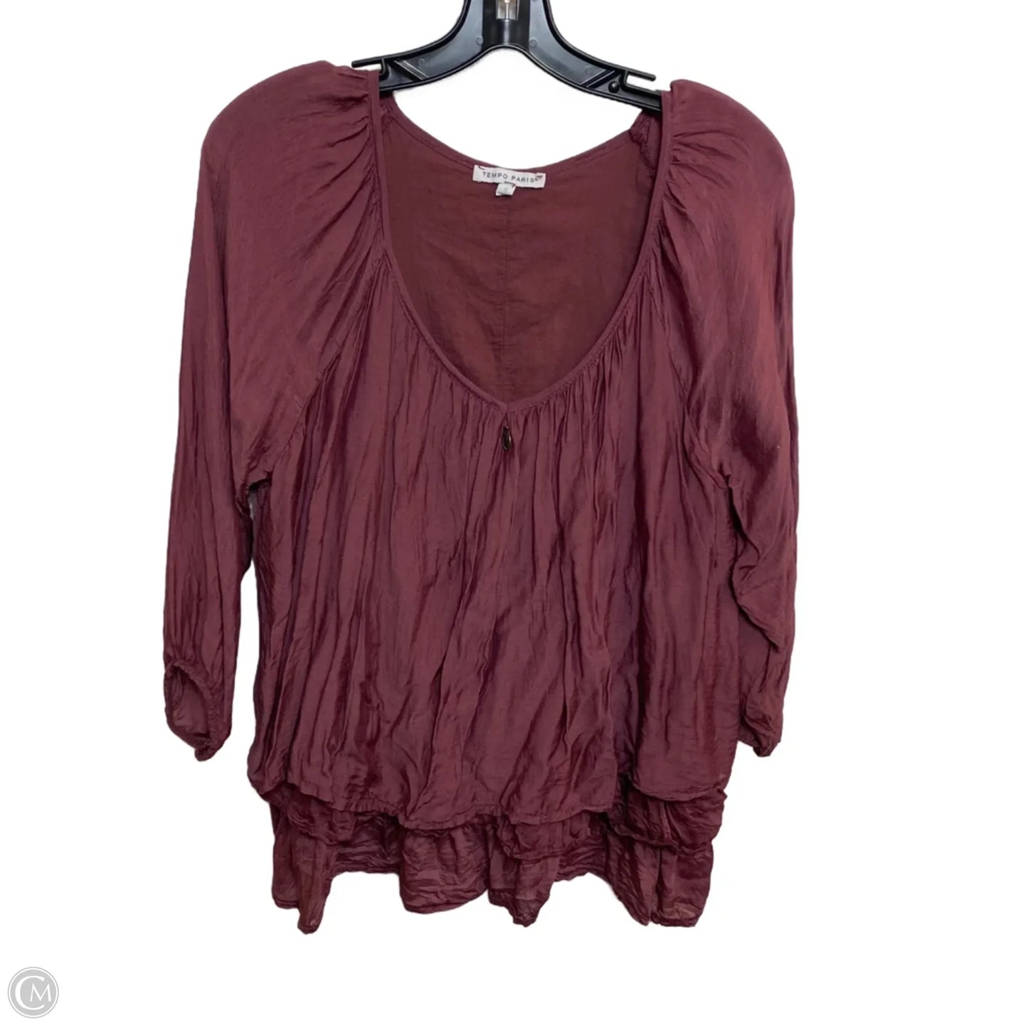 Top 3/4 Sleeve By Tempo Paris In Purple, Size: S
