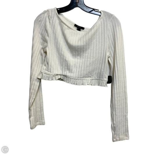 Top Long Sleeve By Forever 21 In Cream, Size: L