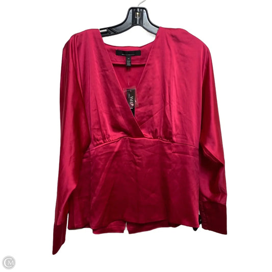 Top Long Sleeve By White House Black Market In Pink, Size: M