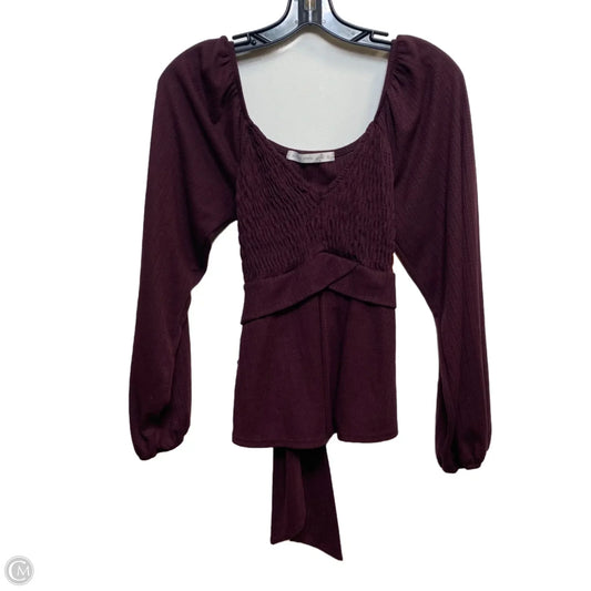 Top Long Sleeve By Altard State In Maroon, Size: L