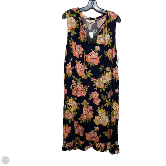 Dress Casual Short By Loft In Blue & Pink, Size: 1x