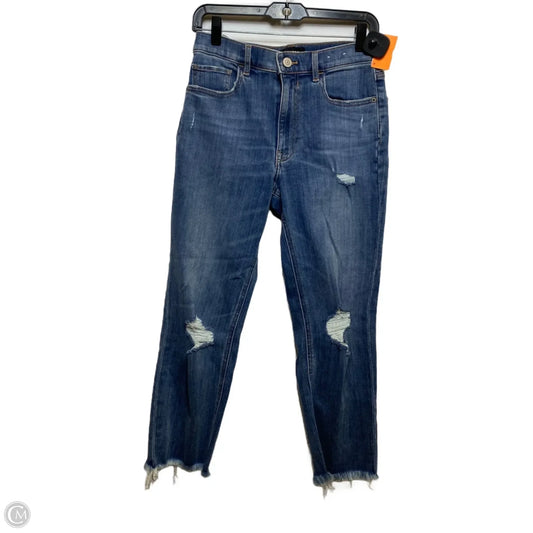 Jeans Cropped By Express In Blue Denim, Size: 4