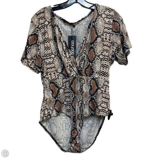 Bodysuit By Boohoo Boutique In Snakeskin Print, Size: 1x