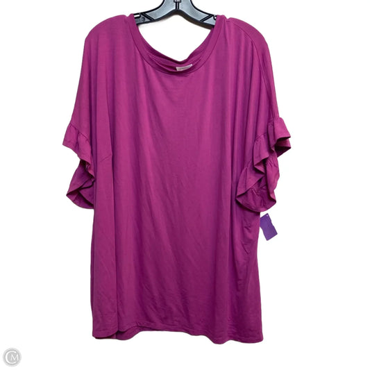 Top Short Sleeve By Avenue In Pink, Size: 4x