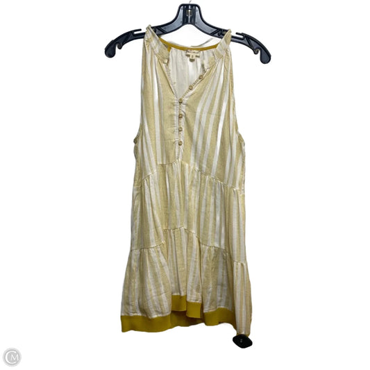 Top Sleeveless By Hem & Thread In White & Yellow, Size: M