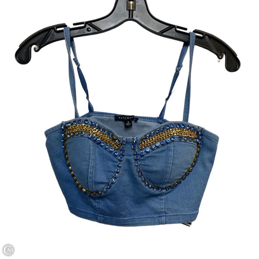 Top Sleeveless By Haute Monde In Blue Denim, Size: S