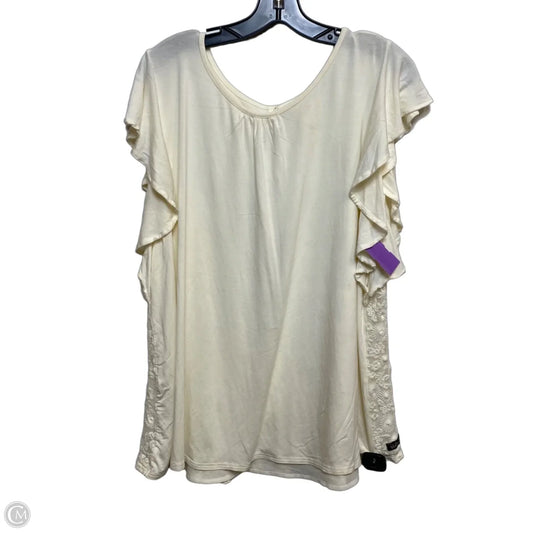 Top Short Sleeve By Matilda Jane In Cream, Size: L