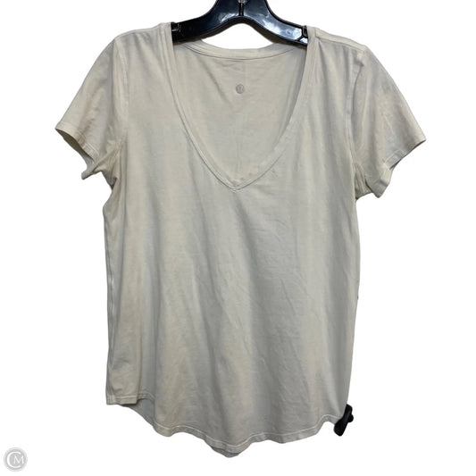 Athletic Top Short Sleeve Designer By Lululemon In White, Size: S