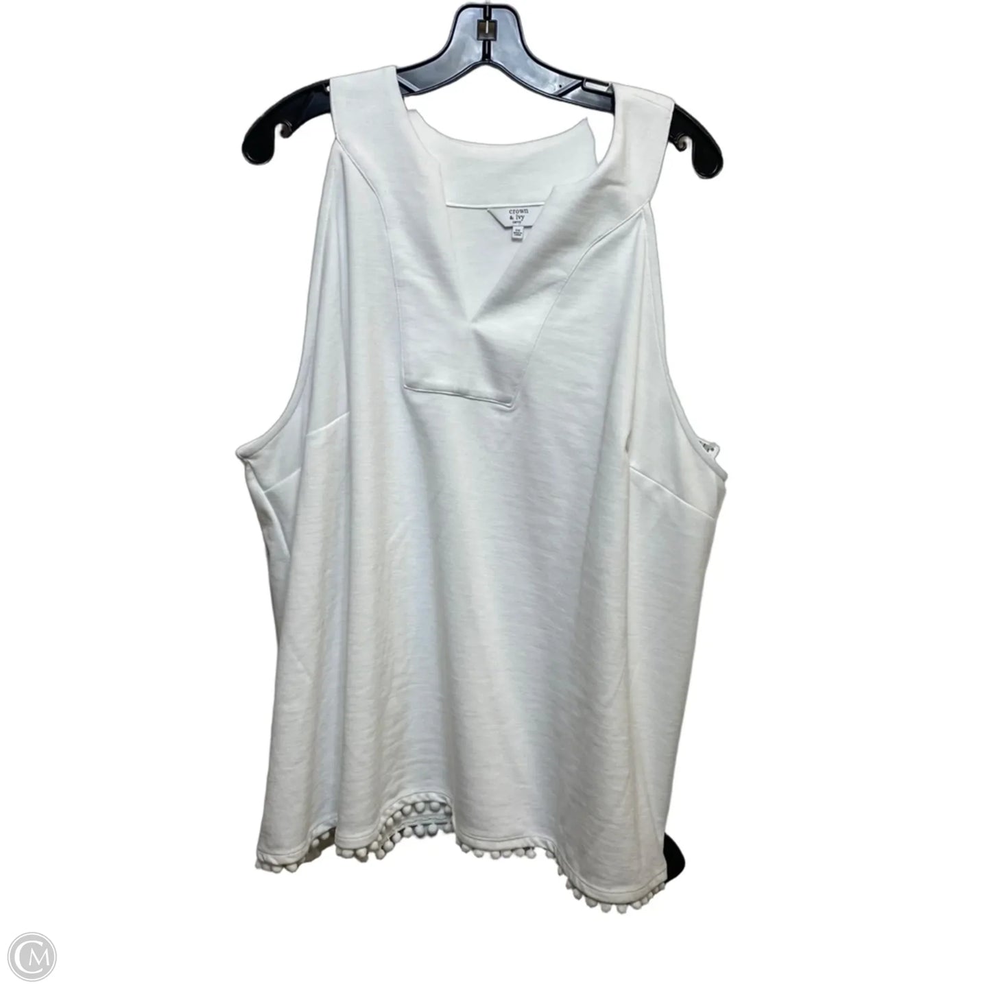 Top Sleeveless By Crown And Ivy In White, Size: 3x