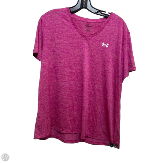Athletic Top Short Sleeve By Under Armour In Pink, Size: 2x