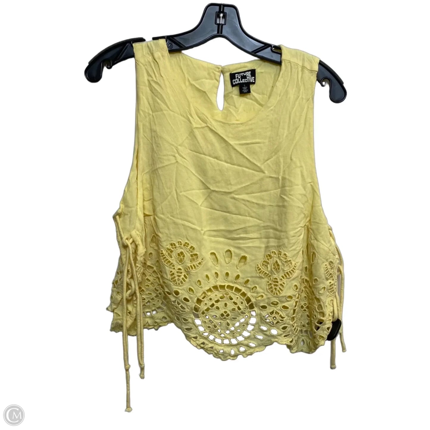 Top Sleeveless By Future Collective In Yellow, Size: L