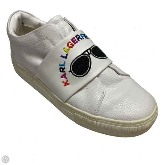 Shoes Designer By Karl Lagerfeld In White, Size: 8