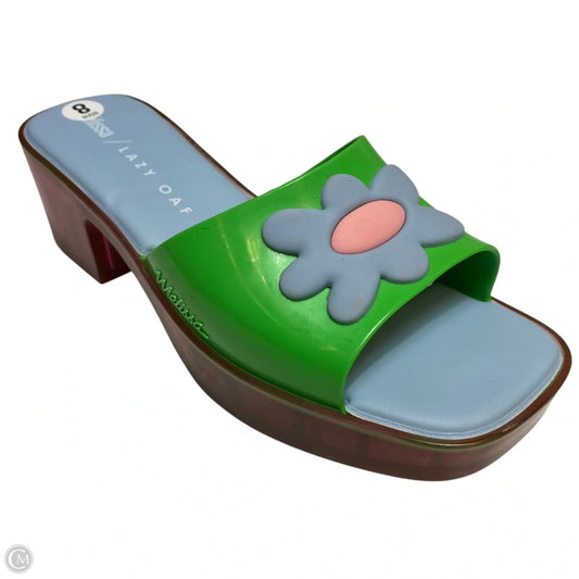 Sandals Heels Block By Melissa/Lazy Oaf In Green, Size: 8