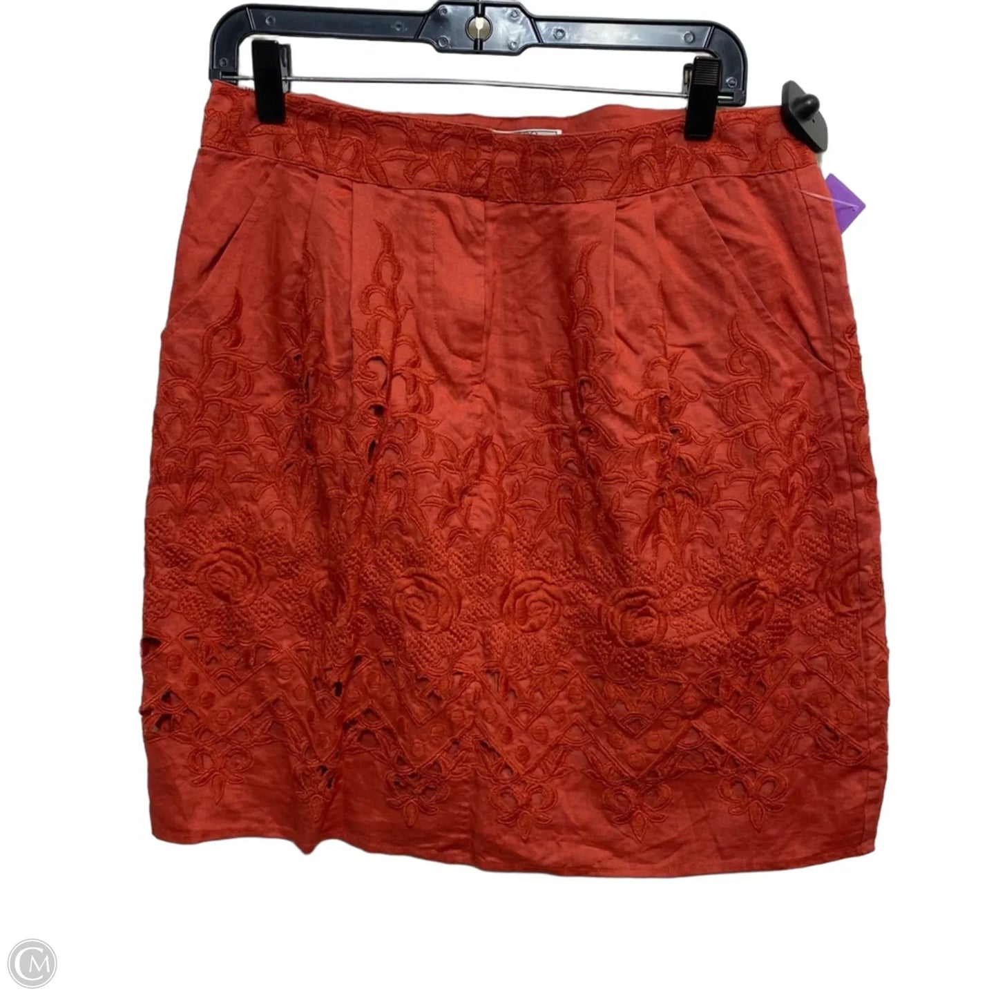 Skirt Mini & Short By Baraschi In Orange, Size: M