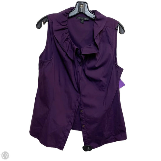 Top Sleeveless Designer By Lafayette 148 In Purple, Size: L