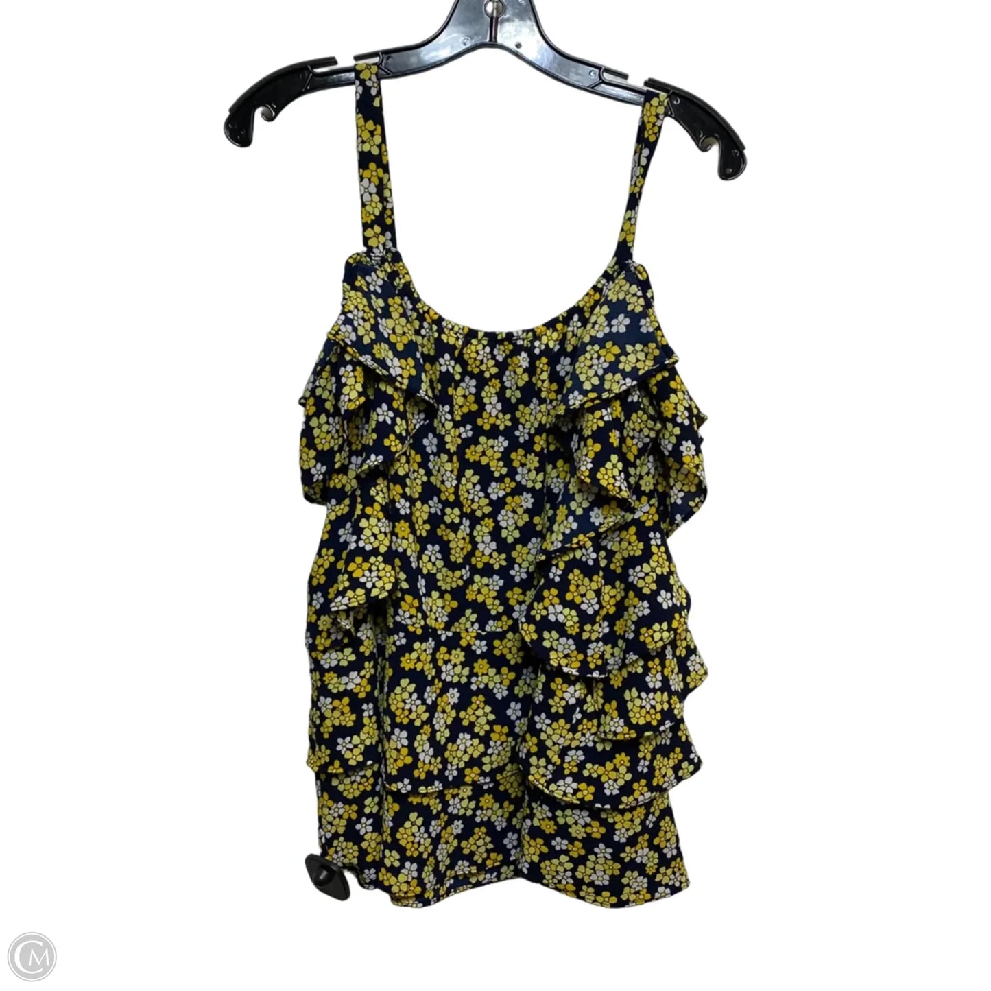 Top Short Sleeve By Michael By Michael Kors In Blue & Yellow, Size: Xl