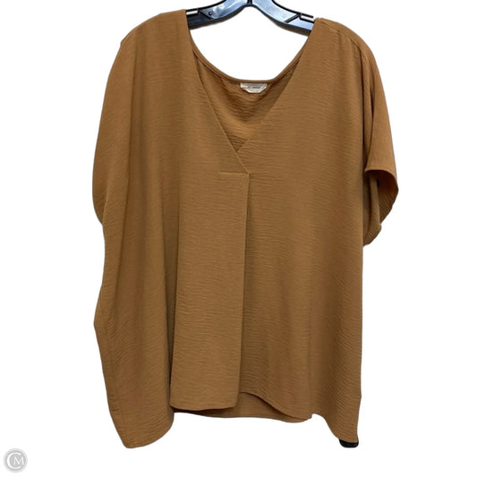 Top Short Sleeve By Ee Some In Brown, Size: 1x