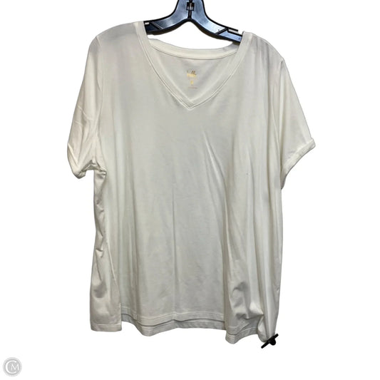 Top Short Sleeve By Belle By Kim Gravel In White, Size: 1x