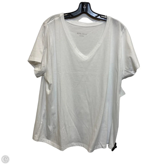 Top Short Sleeve By Ava & Viv In White, Size: 1x