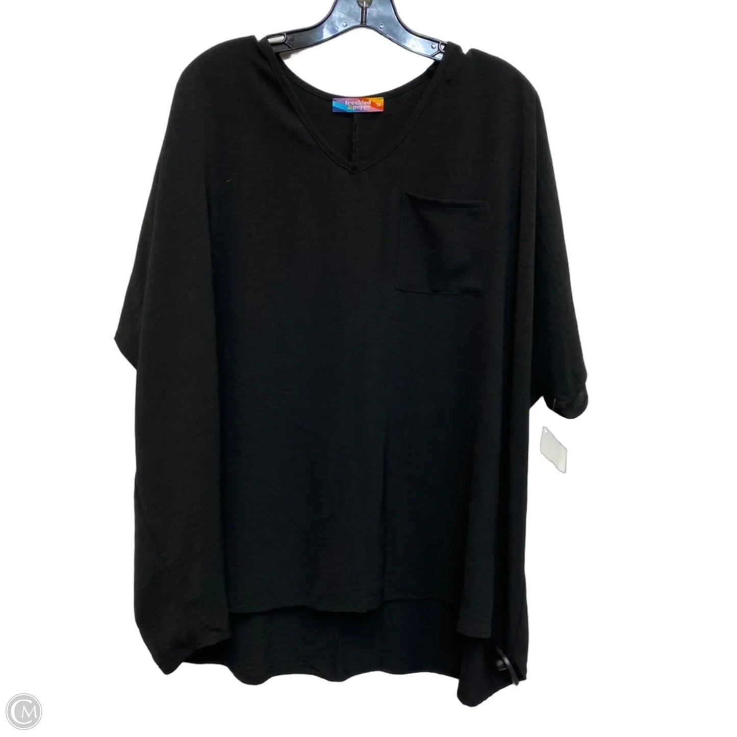 Top Short Sleeve By Freckled Poppy In Black, Size: Xl