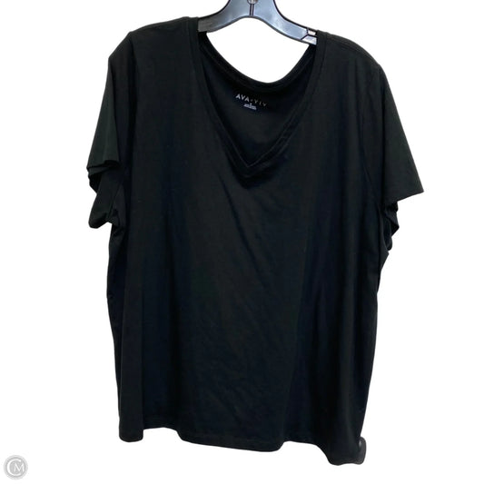 Top Short Sleeve By Ava & Viv In Black, Size: 1x