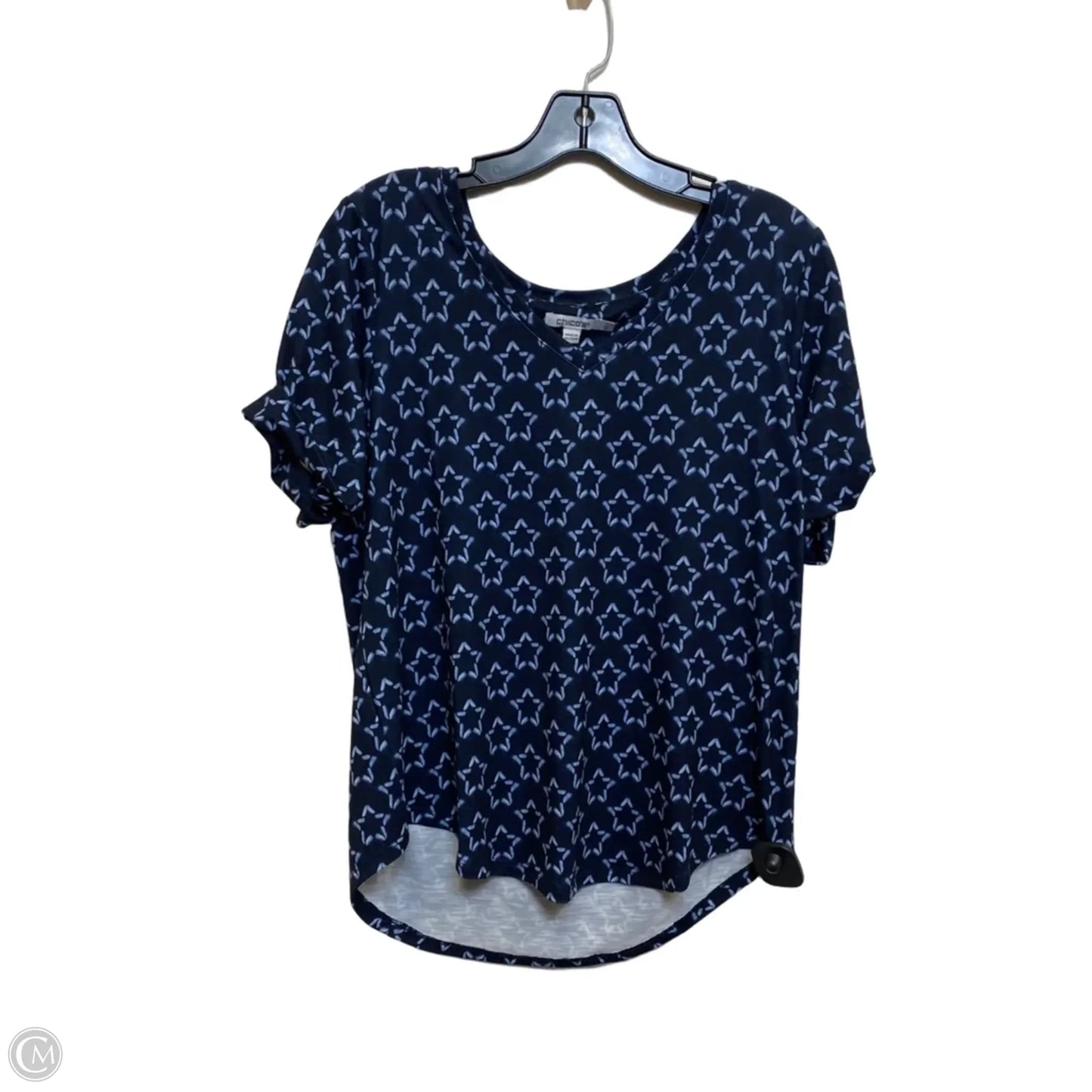 Top Short Sleeve By Chicos In Blue, Size: M