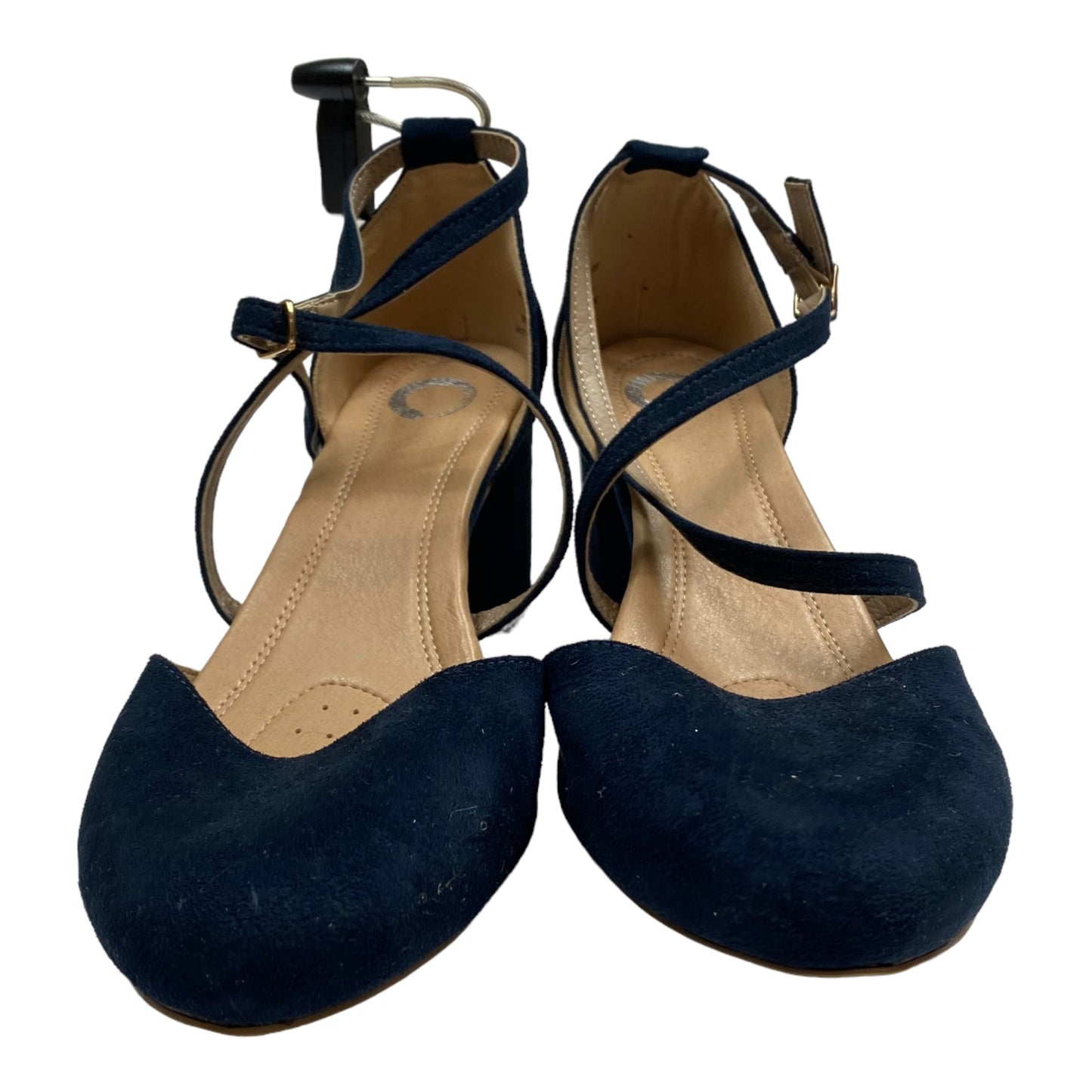Navy Shoes Heels Block Clothes Mentor, Size 11