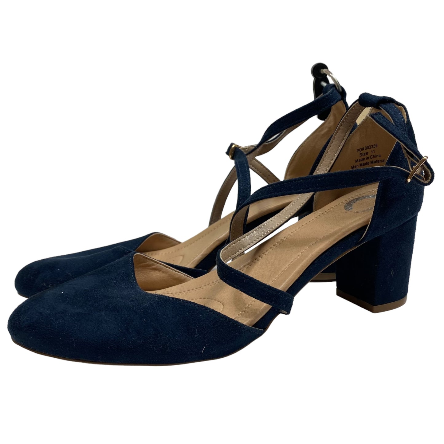 Navy Shoes Heels Block Clothes Mentor, Size 11