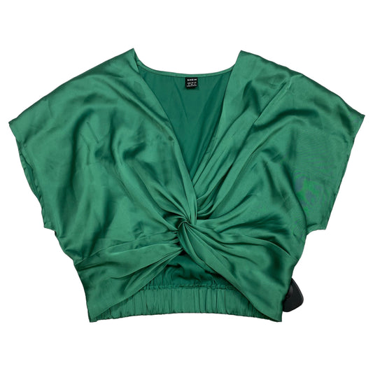 Green Top Short Sleeve Shein, Size S