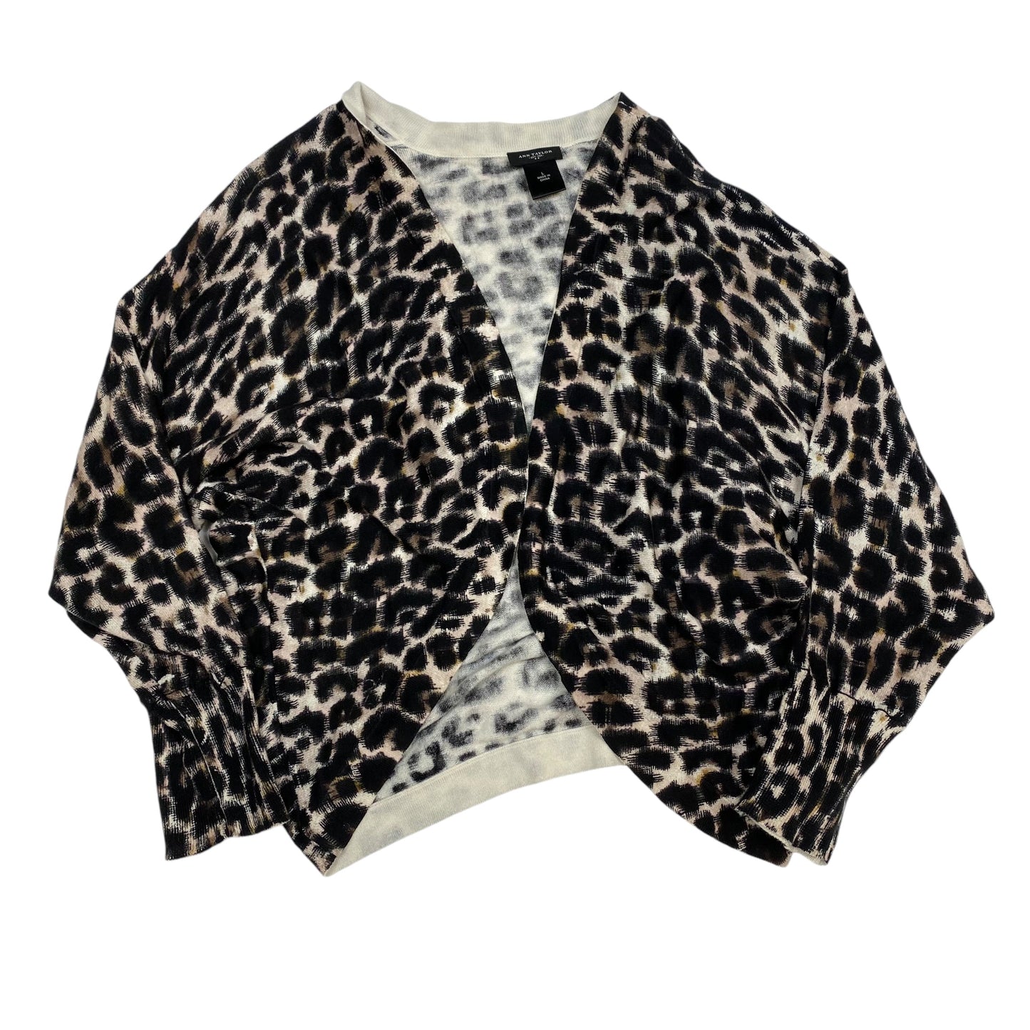 Cardigan By Ann Taylor In Animal Print, Size: L