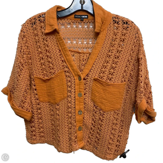 Top Short Sleeve By Fashion Nova In Orange, Size: S