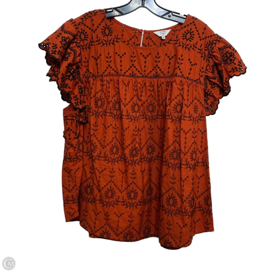 Top Sleeveless By Crown And Ivy In Orange, Size: 3x