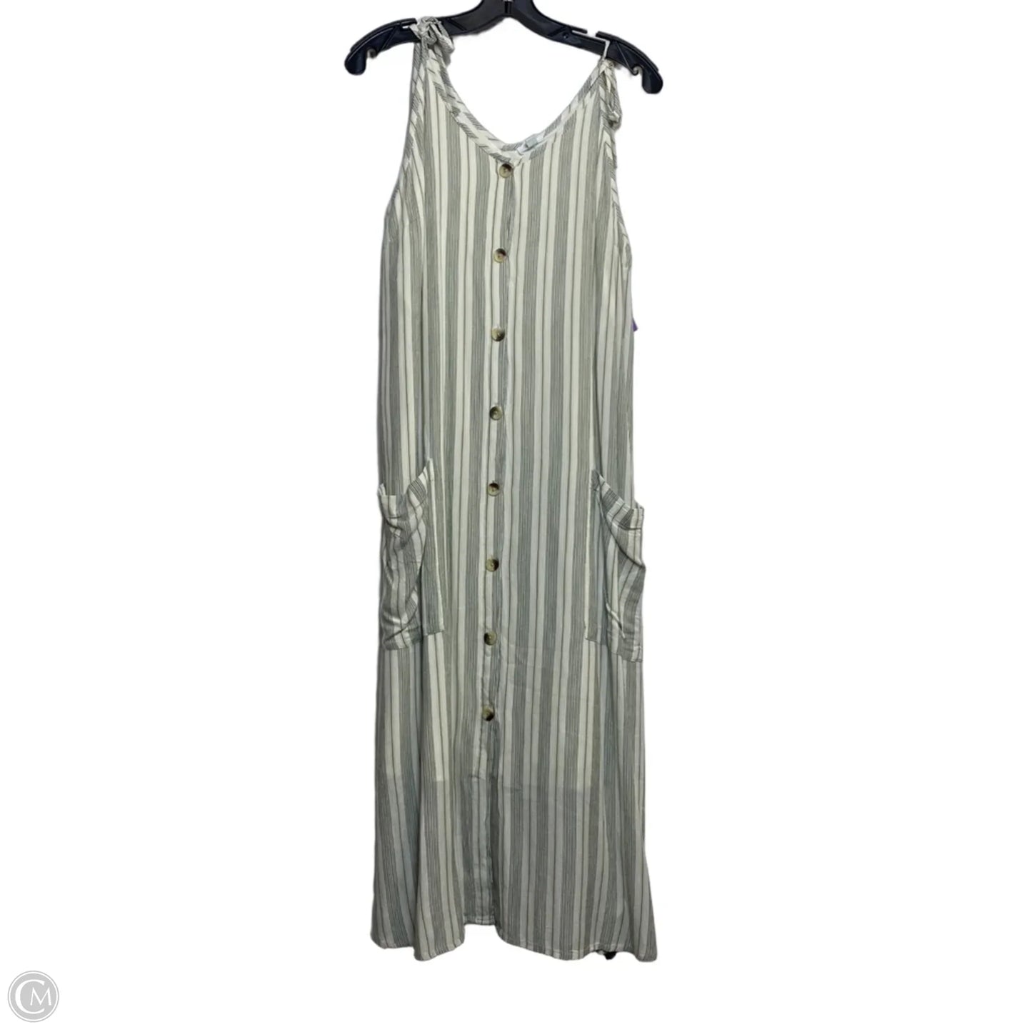 Dress Casual Maxi By Dip In Green & White, Size: L